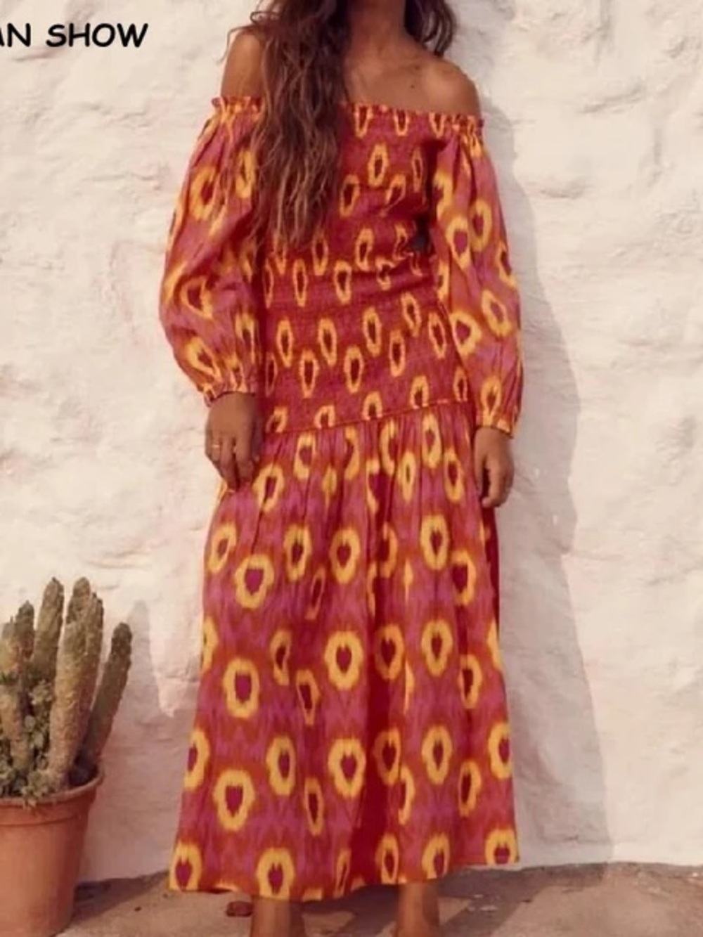 ZARA Off-Shoulder Maxi Dress S
